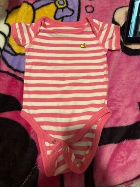 Masters Pink and White Striped Baby Bodysuit